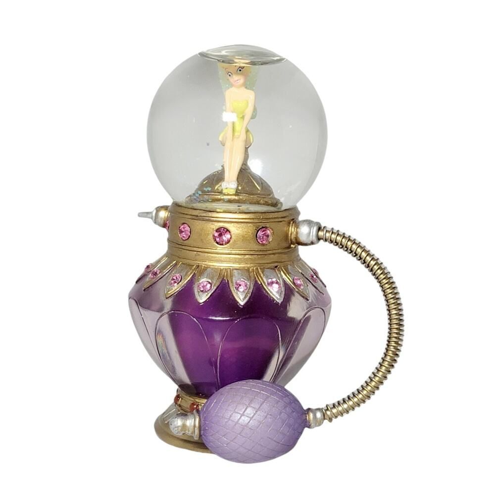Rare Disney Parks Peter Pan Miniature Tinkerbell Perfume Bottle Snow Globe 2006